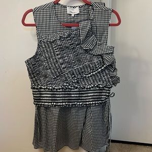 Phillip Lim plaid ruffle top. Side zipper closure. NWT